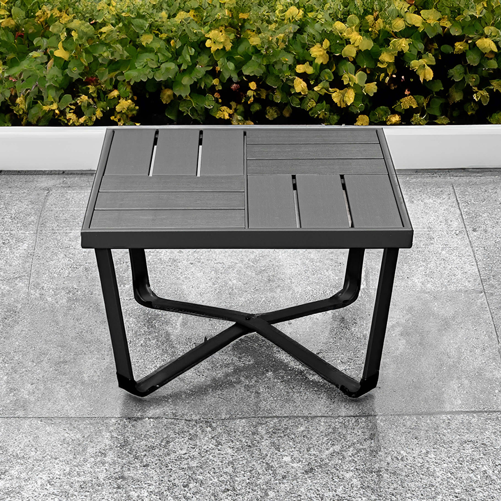 Zahradní sestava k sezení WENECJA | stolek + pohovka + 2x křeslo | černá/šedá