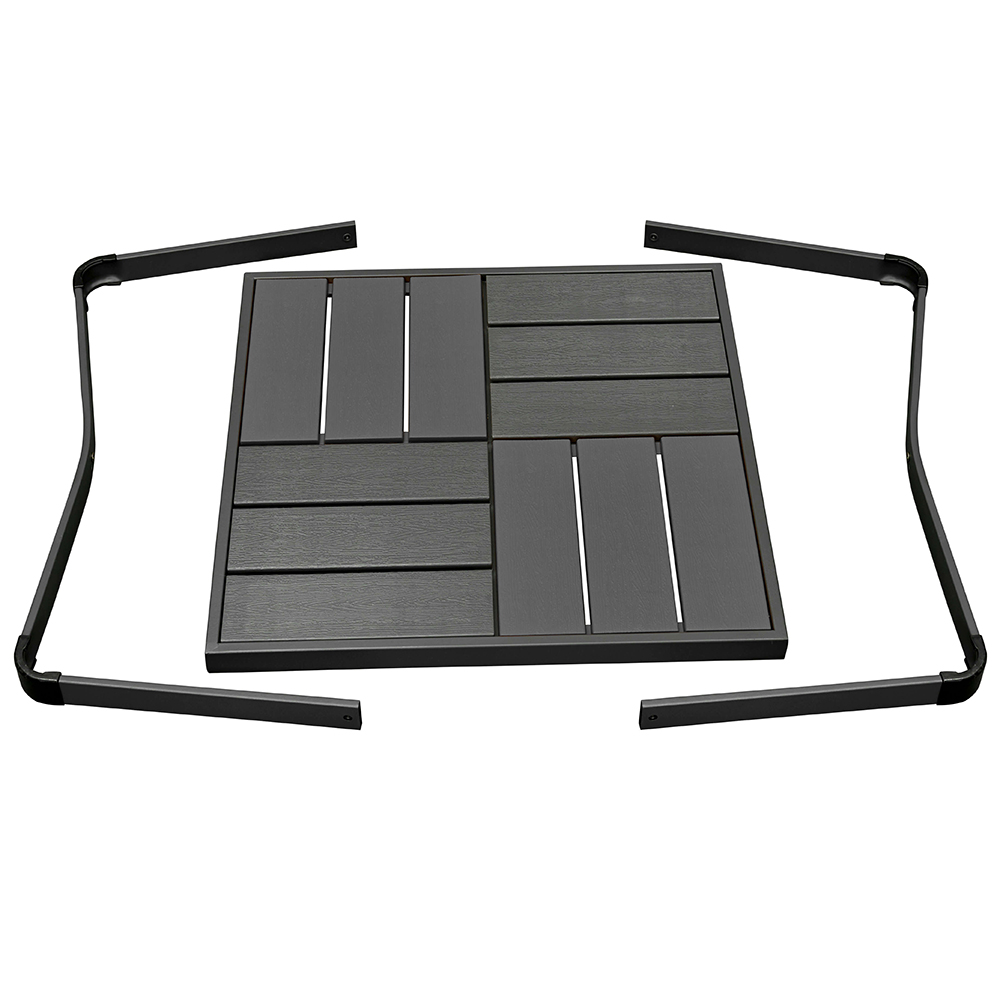 Zahradní sestava k sezení WENECJA | stolek + pohovka + 2x křeslo | černá/šedá