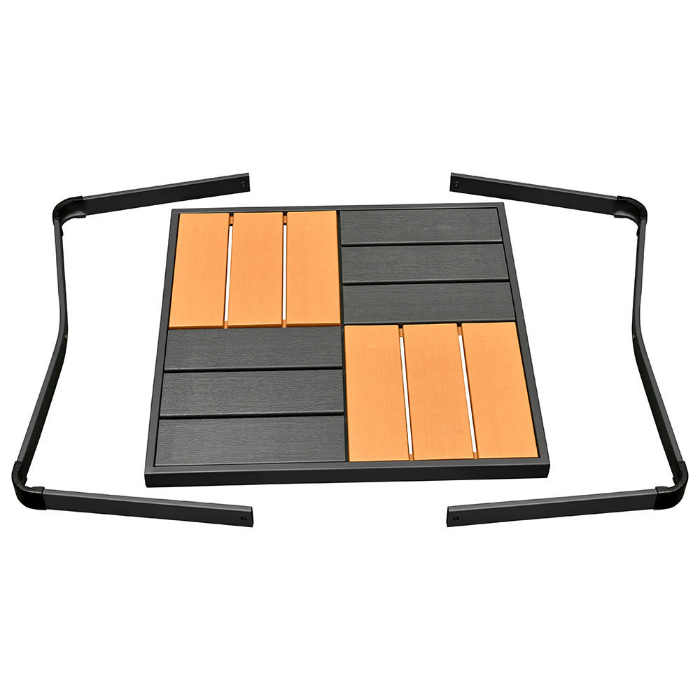 Zahradní sestava k sezení FLORENCJA | stolek + pohovka + 2x křeslo | černá/šedá/hnědá