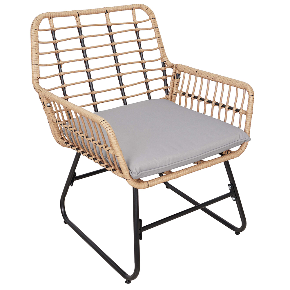 Zahradní sestava k sezení VERMONT | stolek + pohovka + 2x křeslo | šedá/hnědá