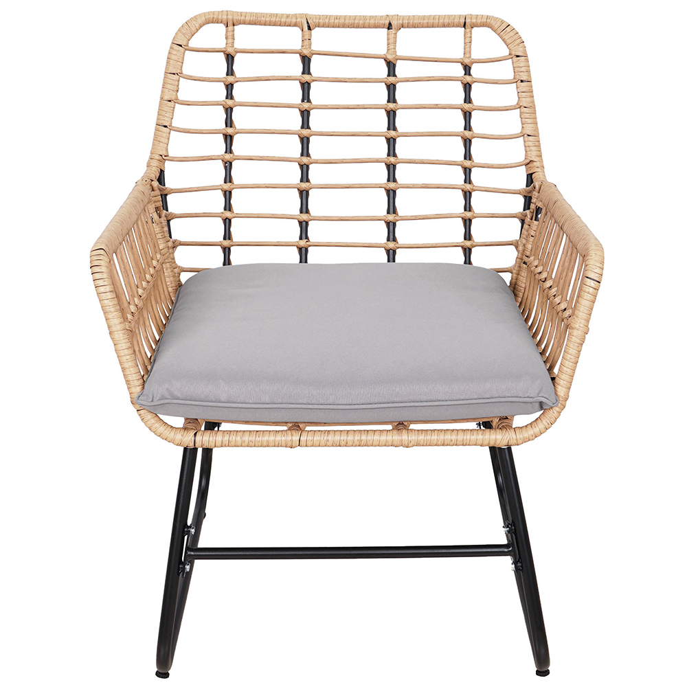 Zahradní sestava k sezení VERMONT | stolek + pohovka + 2x křeslo | šedá/hnědá