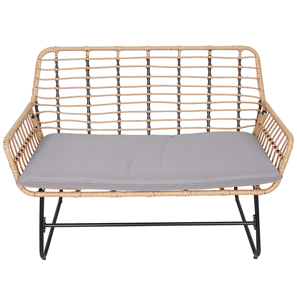 Zahradní sestava k sezení VERMONT | stolek + pohovka + 2x křeslo | šedá/hnědá