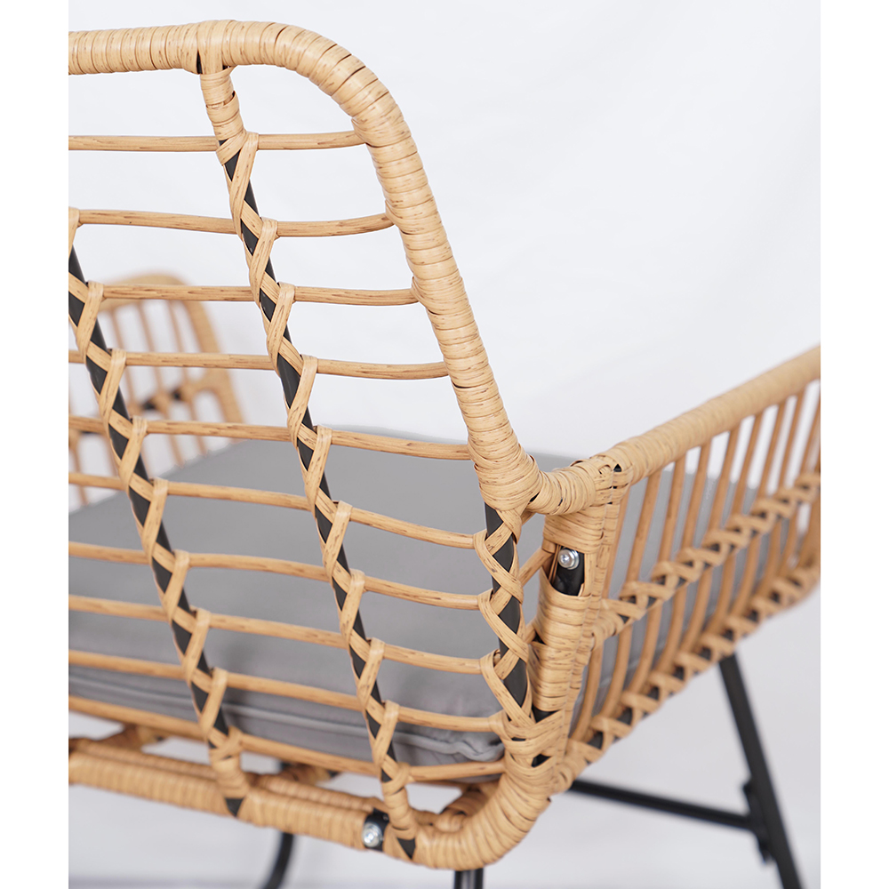 Zahradní sestava k sezení VERMONT | stolek + pohovka + 2x křeslo | šedá/hnědá