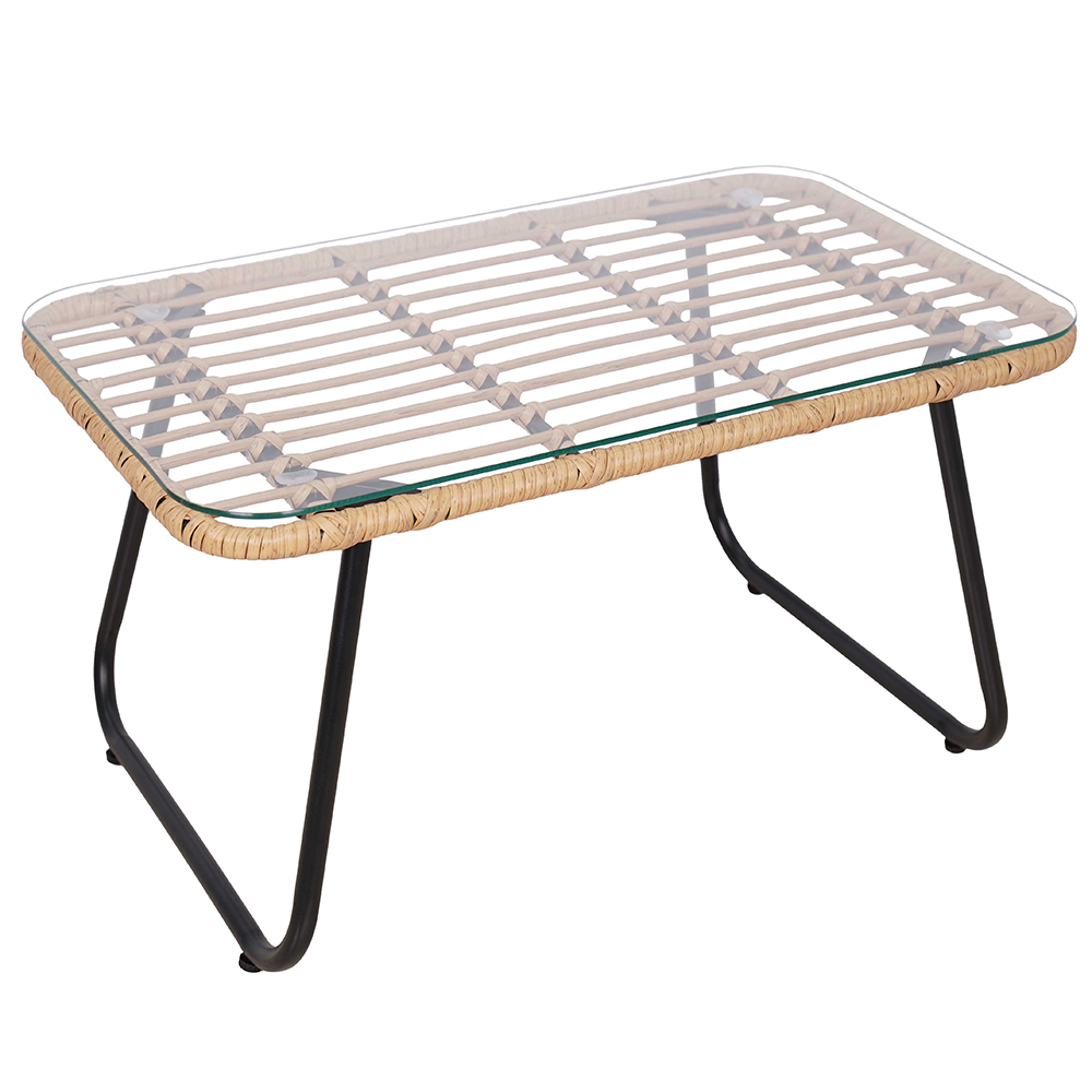 Zahradní sestava k sezení VERMONT | stolek + pohovka + 2x křeslo | šedá/hnědá