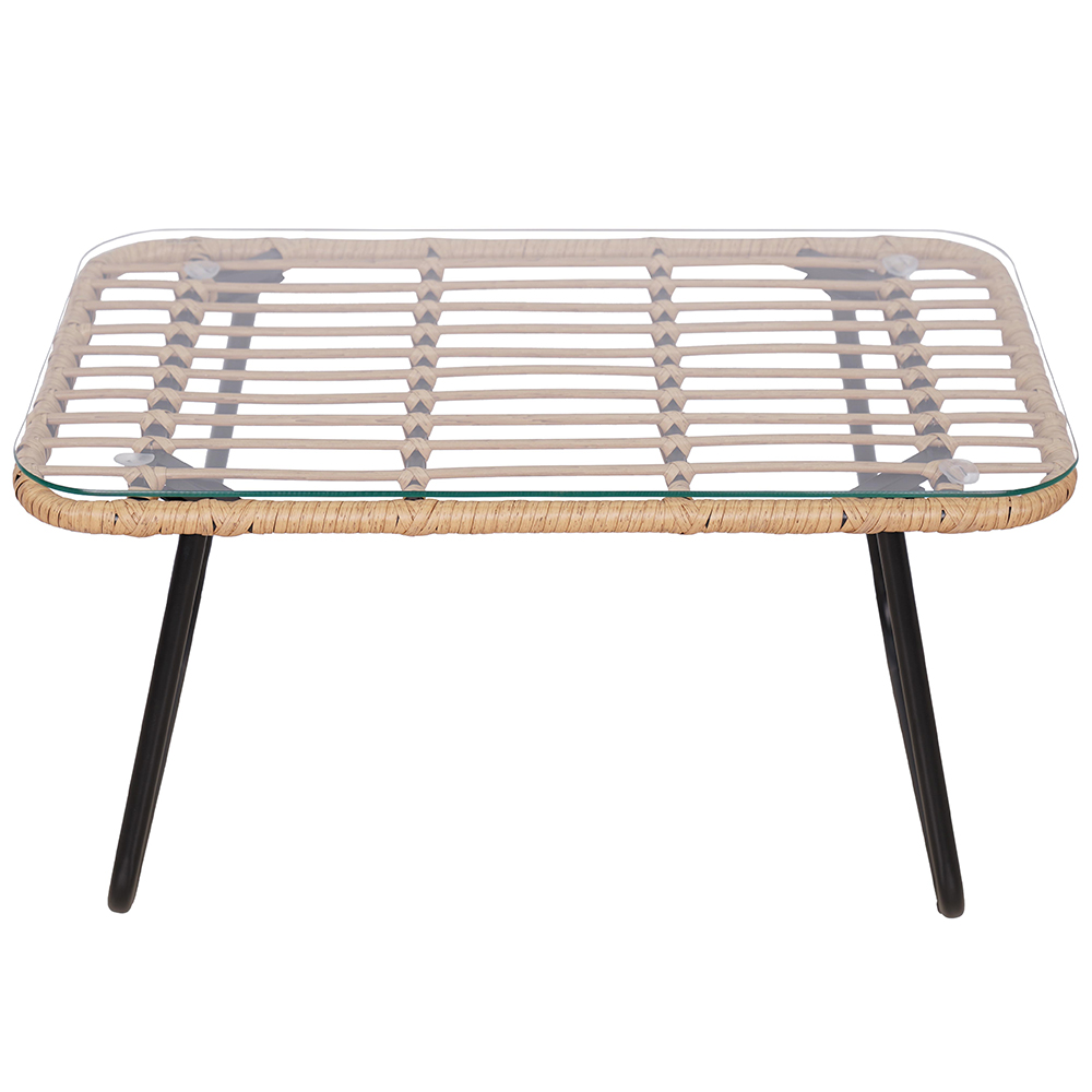 Zahradní sestava k sezení VERMONT | stolek + pohovka + 2x křeslo | šedá/hnědá