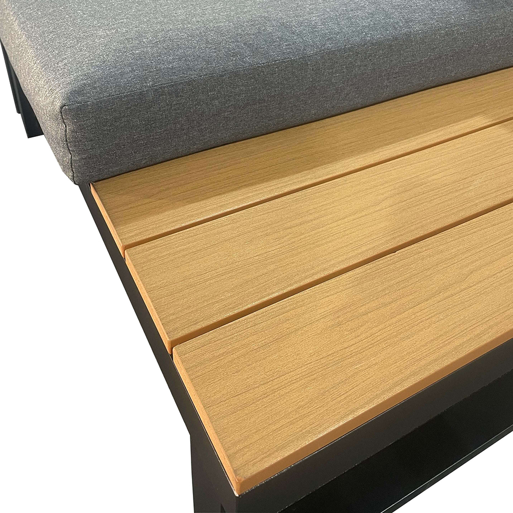 Modulová zahradní sestava LISA | 6 dílů + polstrování | černá/šedá/hnědá