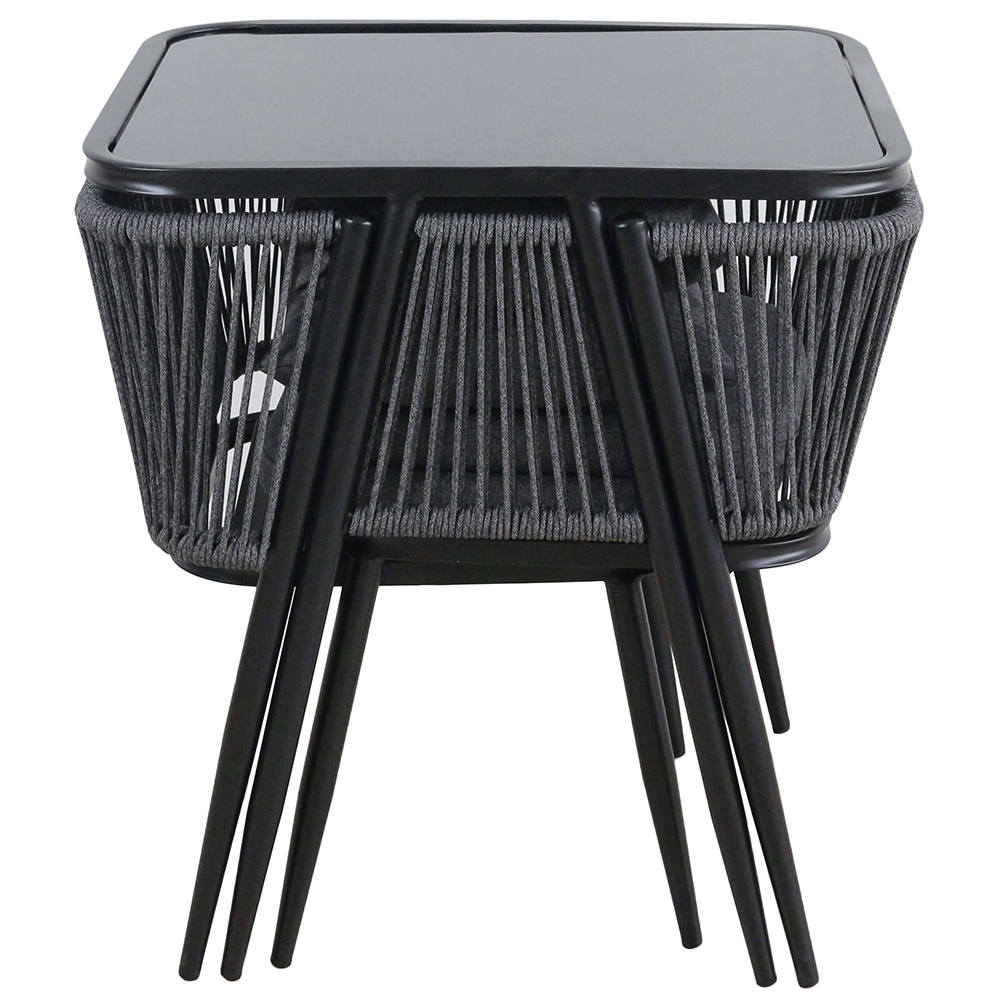 Zahradní sestava k sezení ORFU | stůl + 2x židle křeslo | šedá | úplné zasunutí židlí pod stůl