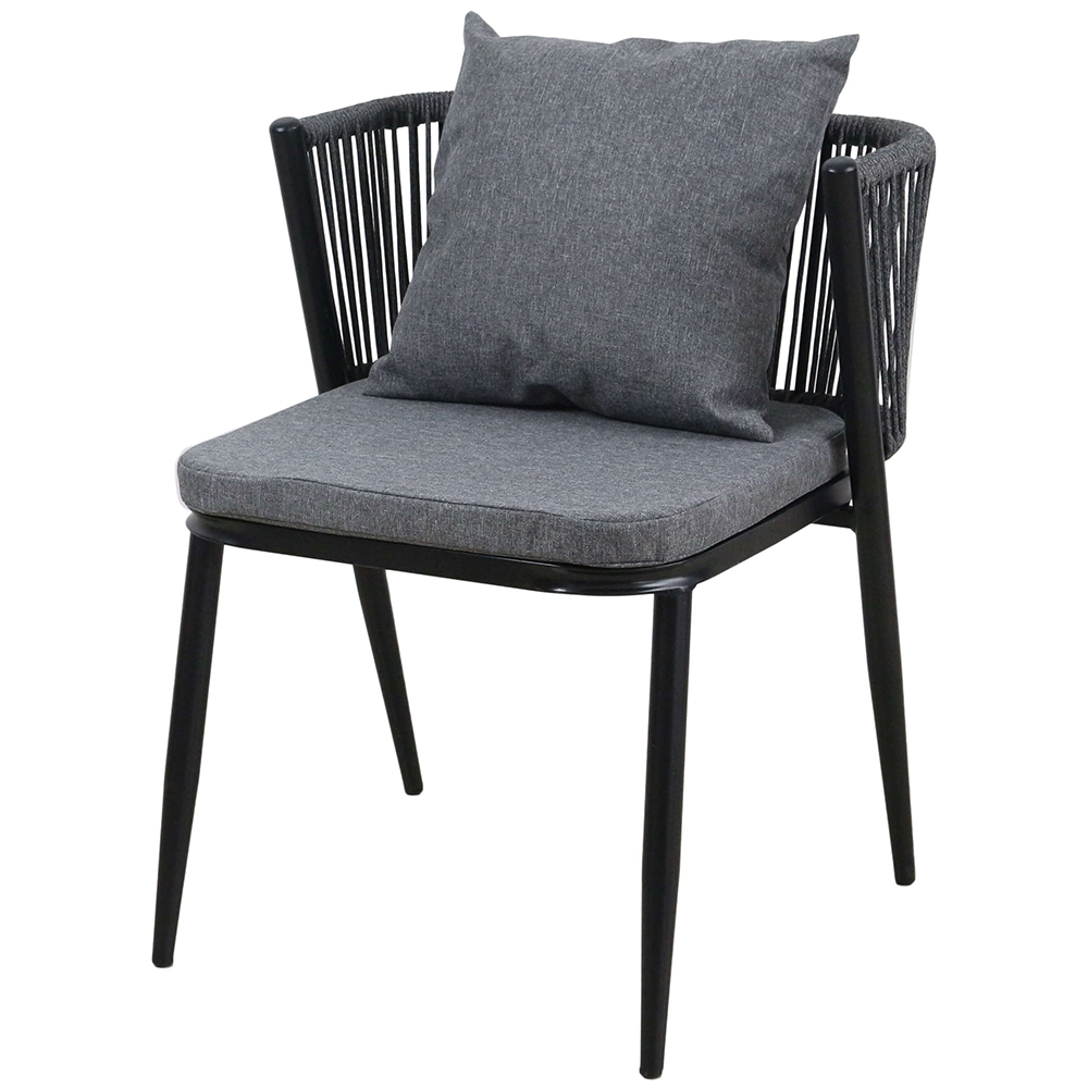 Zahradní sestava k sezení ORFU | stůl + 2x židle křeslo | šedá | úplné zasunutí židlí pod stůl