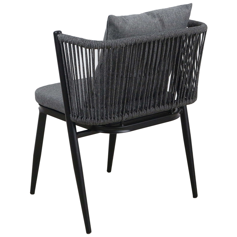 Zahradní sestava k sezení ORFU | stůl + 2x židle křeslo | šedá | úplné zasunutí židlí pod stůl