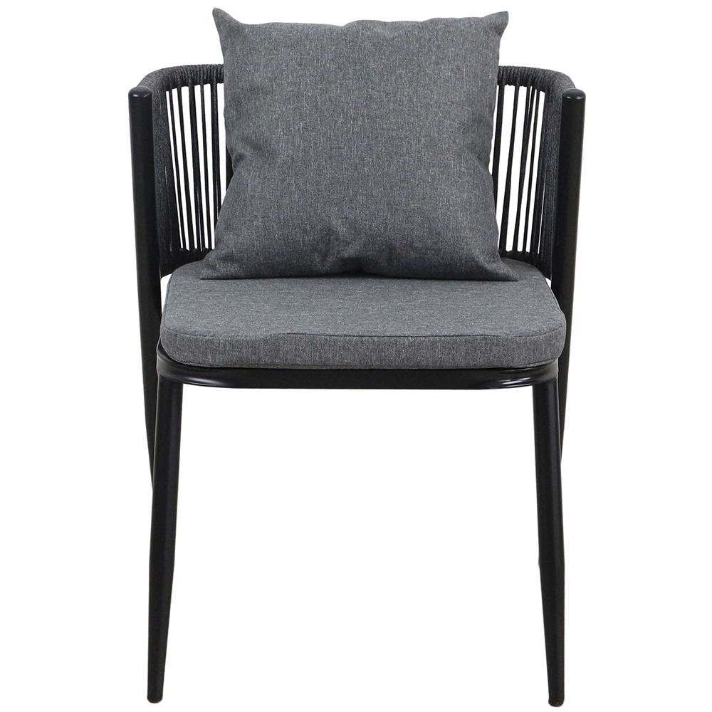 Zahradní sestava k sezení ORFU | stůl + 2x židle křeslo | šedá | úplné zasunutí židlí pod stůl