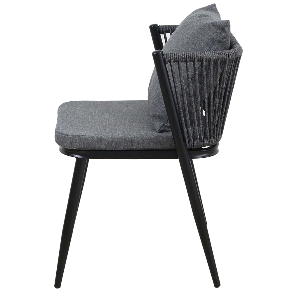 Zahradní sestava k sezení ORFU | stůl + 2x židle křeslo | šedá | úplné zasunutí židlí pod stůl