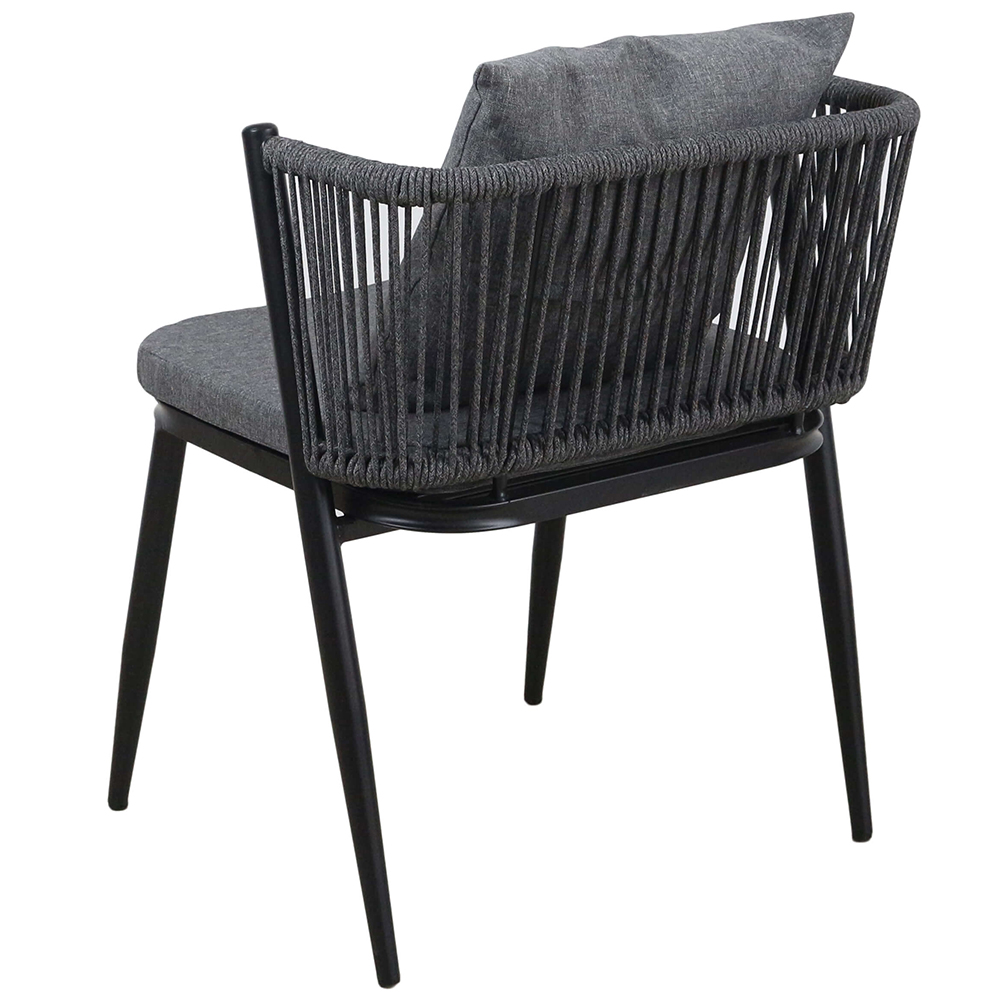 Zahradní sestava k sezení ORFU | stůl + 2x židle křeslo | šedá | úplné zasunutí židlí pod stůl