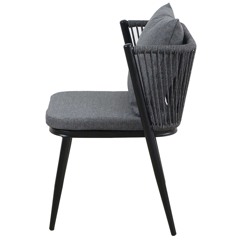 Zahradní sestava k sezení ORFU | stůl + 2x židle křeslo | šedá | úplné zasunutí židlí pod stůl