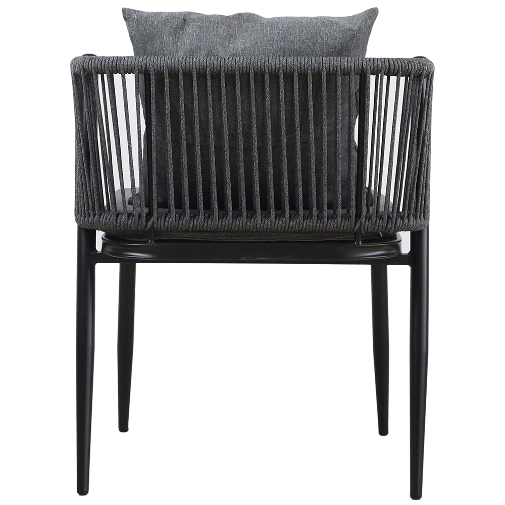 Zahradní sestava k sezení ORFU | stůl + 2x židle křeslo | šedá | úplné zasunutí židlí pod stůl