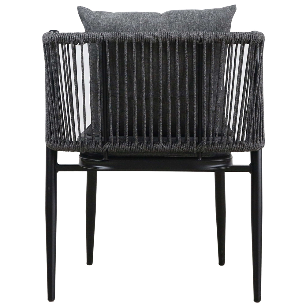 Zahradní sestava k sezení ORFU | stůl + 2x židle křeslo | šedá | úplné zasunutí židlí pod stůl