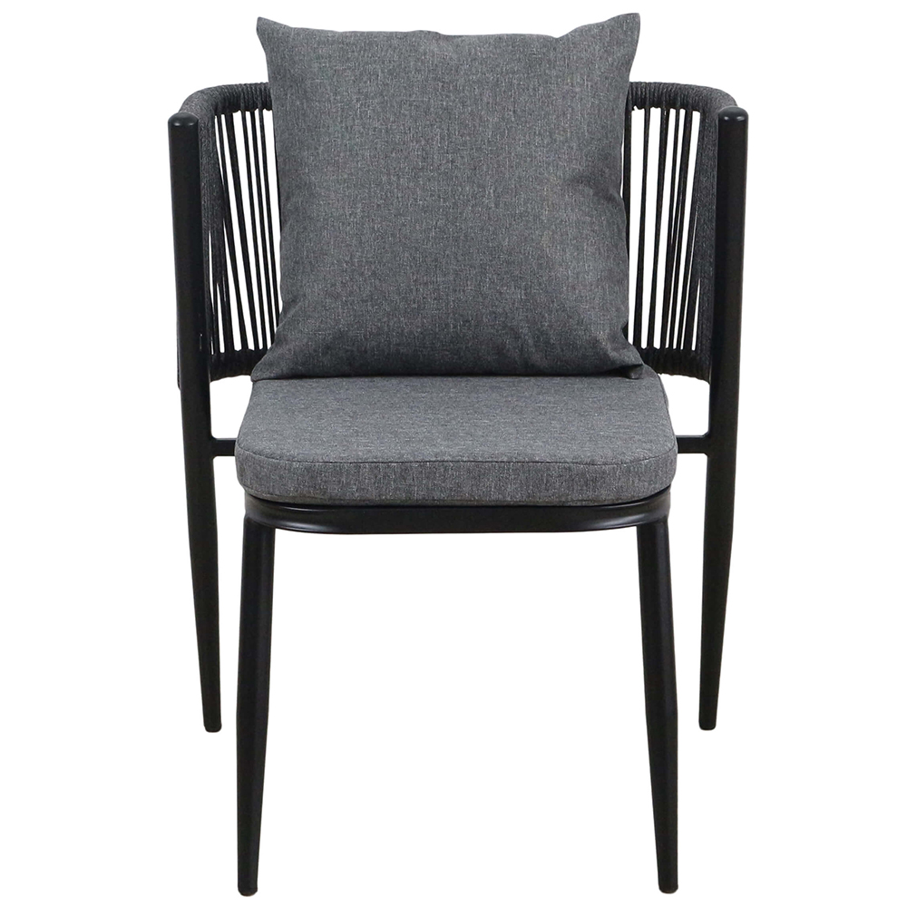 Zahradní sestava k sezení ORFU | stůl + 2x židle křeslo | šedá | úplné zasunutí židlí pod stůl