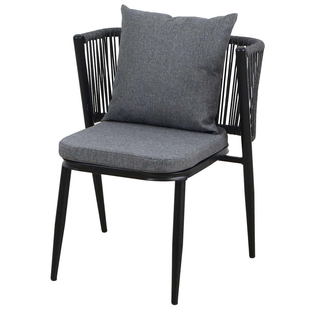 Zahradní sestava k sezení ORFU | stůl + 2x židle křeslo | šedá | úplné zasunutí židlí pod stůl