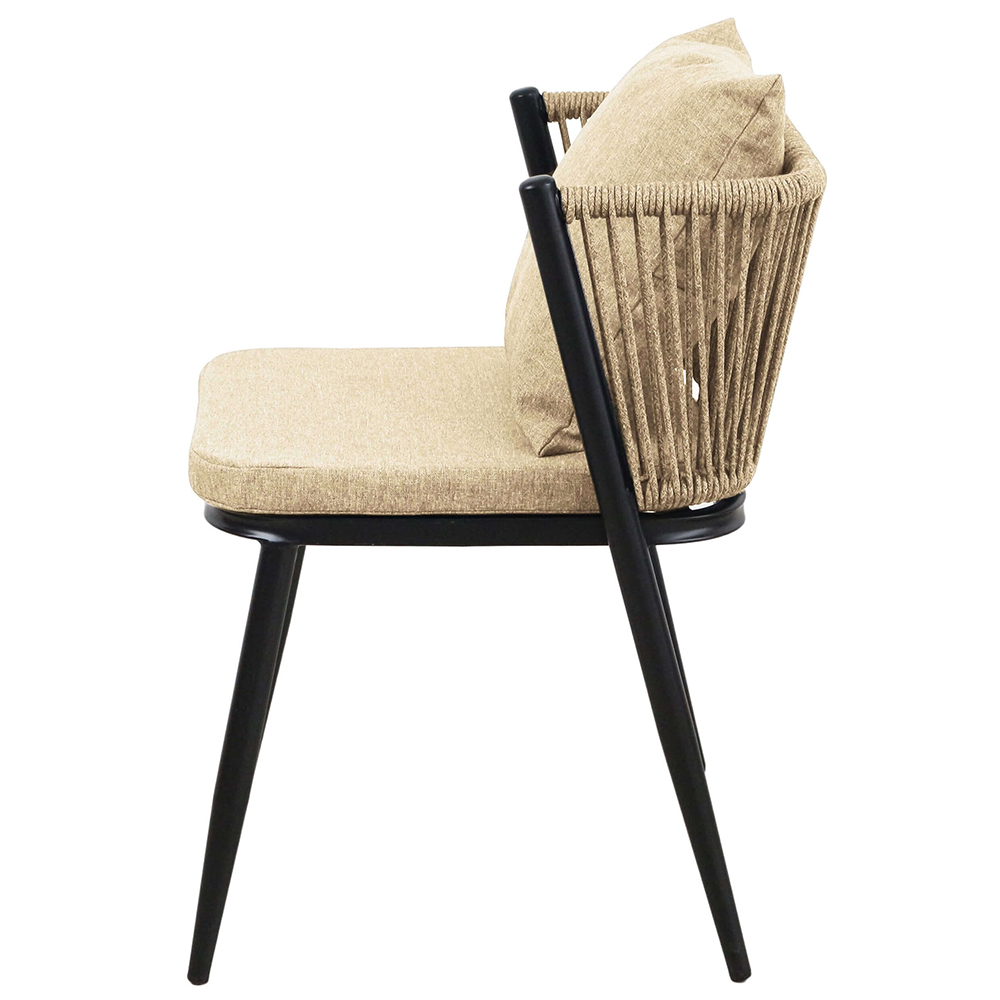 Zahradní sestava k sezení ORFU | stůl + 2x židle křeslo | béžová | úplné zasunutí židlí pod stůl