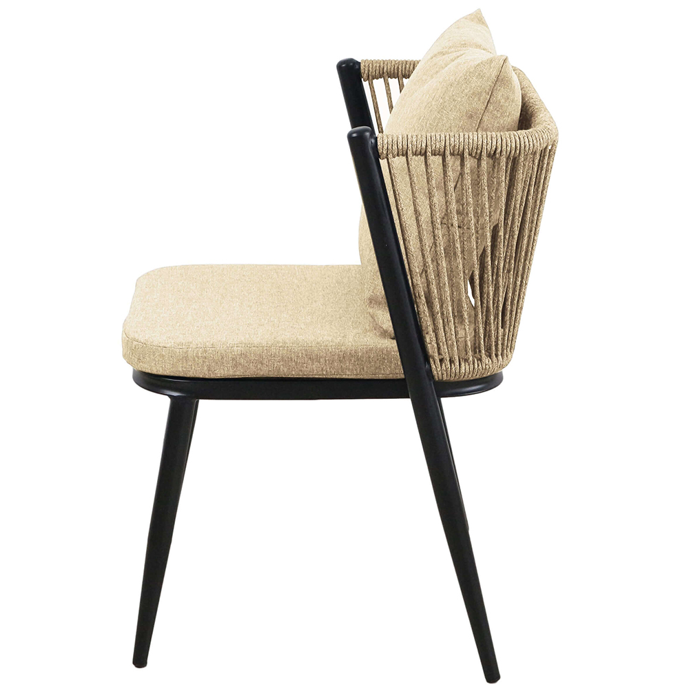 Zahradní sestava k sezení ORFU | stůl + 2x židle křeslo | béžová | úplné zasunutí židlí pod stůl