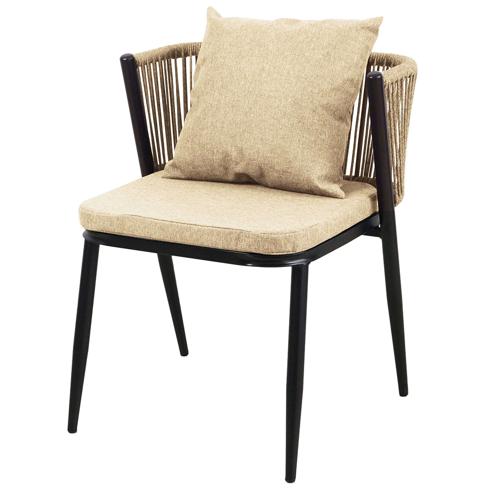 Zahradní sestava k sezení ORFU | stůl + 2x židle křeslo | béžová | úplné zasunutí židlí pod stůl