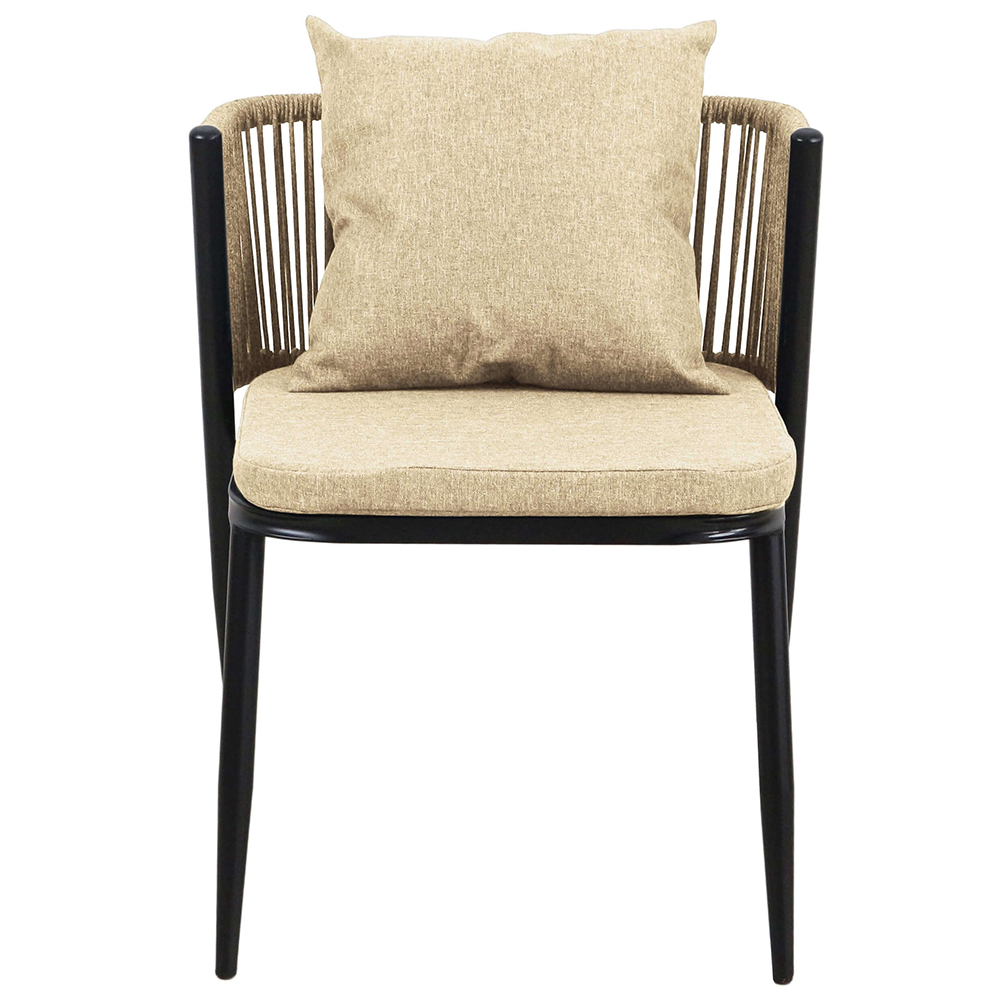 Zahradní sestava k sezení ORFU | stůl + 2x židle křeslo | béžová | úplné zasunutí židlí pod stůl