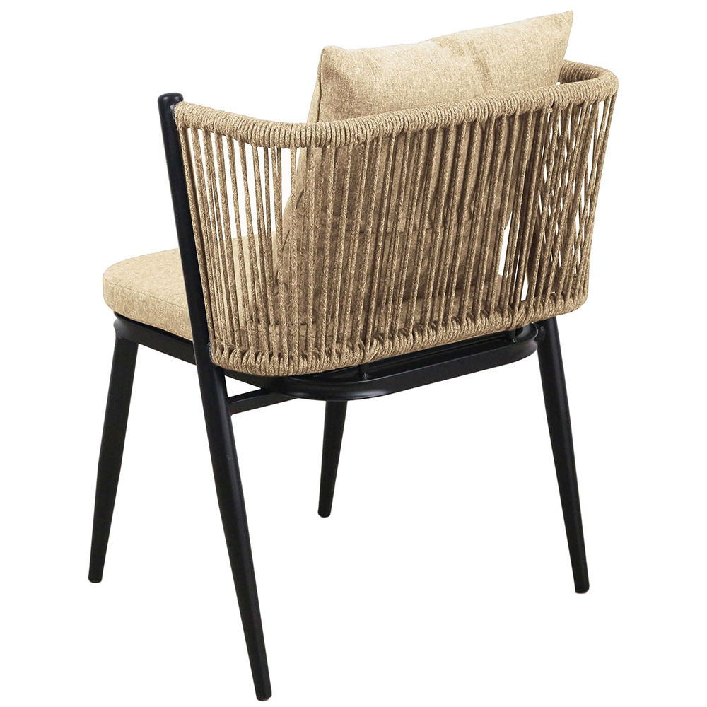 Zahradní sestava k sezení ORFU | stůl + 2x židle křeslo | béžová | úplné zasunutí židlí pod stůl