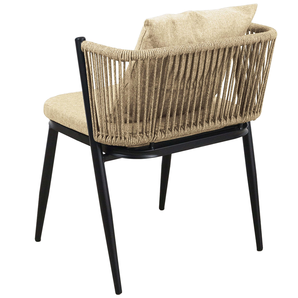 Zahradní sestava k sezení ORFU | stůl + 2x židle křeslo | béžová | úplné zasunutí židlí pod stůl