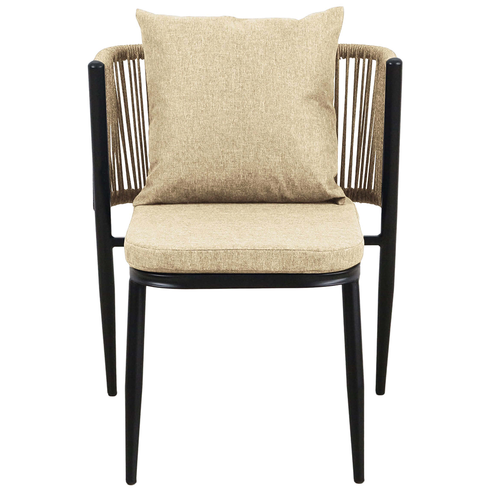 Zahradní sestava k sezení ORFU | stůl + 2x židle křeslo | béžová | úplné zasunutí židlí pod stůl