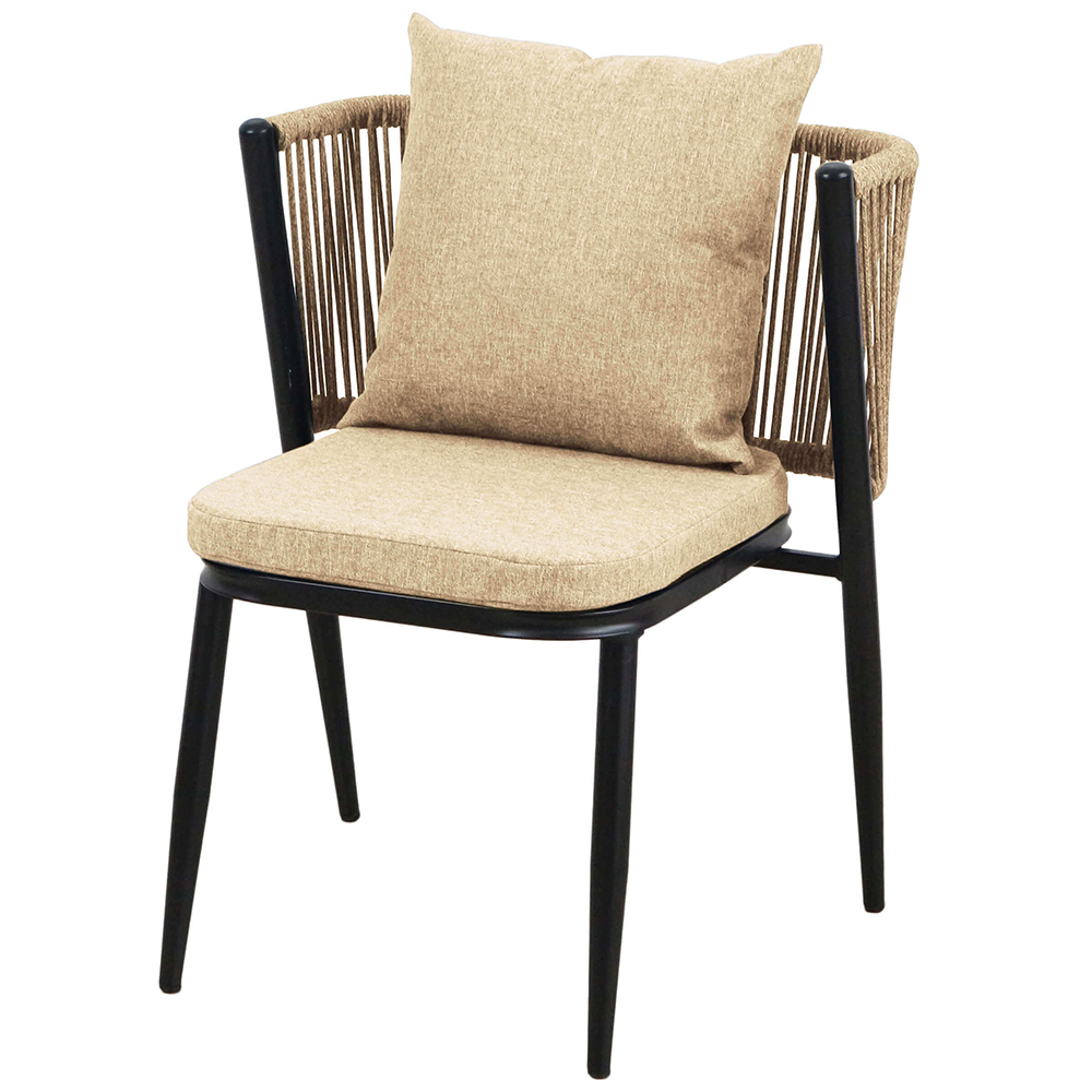 Zahradní sestava k sezení ORFU | stůl + 2x židle křeslo | béžová | úplné zasunutí židlí pod stůl