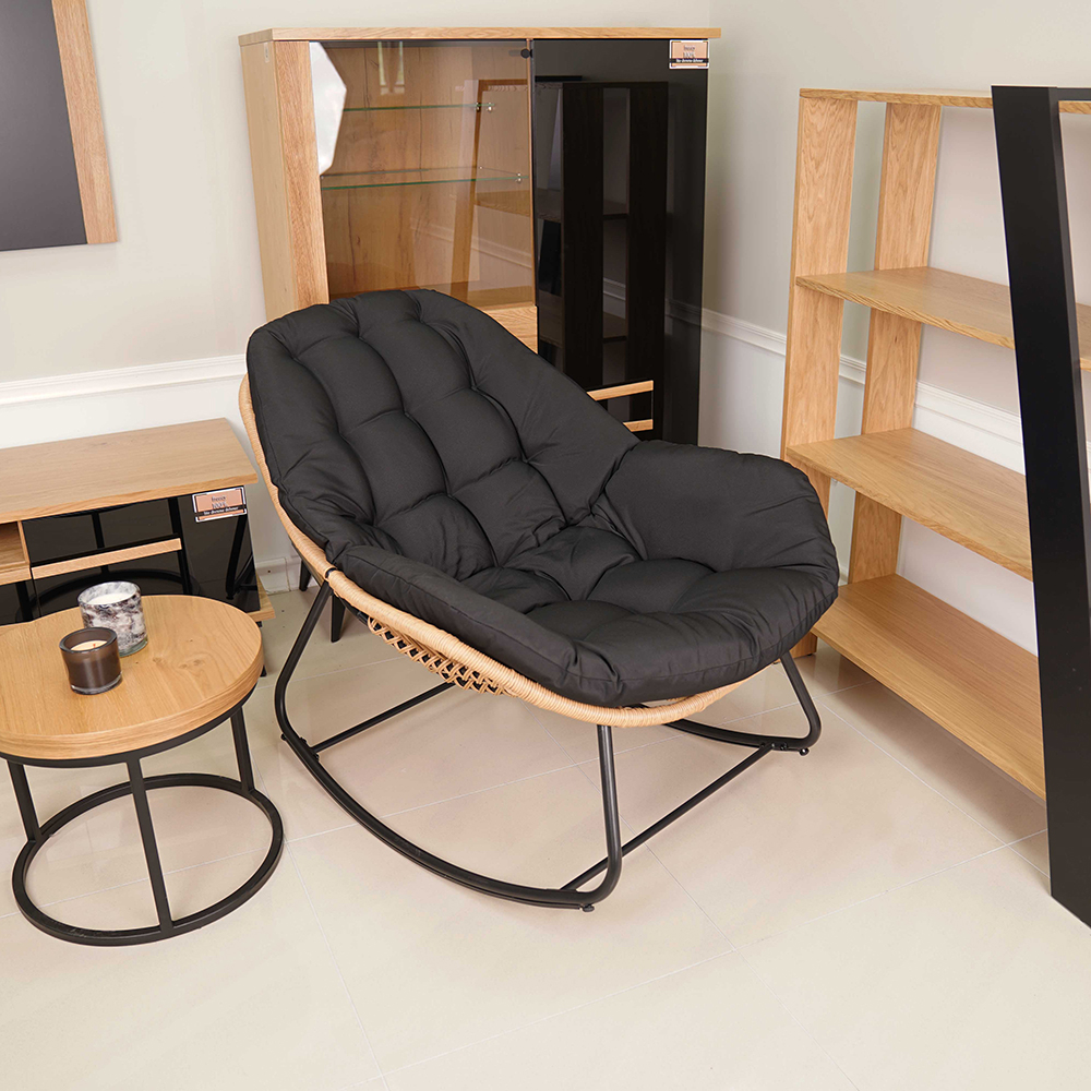 Zahradní houpací křeslo TRAVIS + černé polstrování v ceně