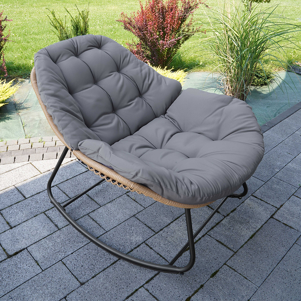 Zahradní houpací křeslo TRAVIS + šedé polstrování v ceně