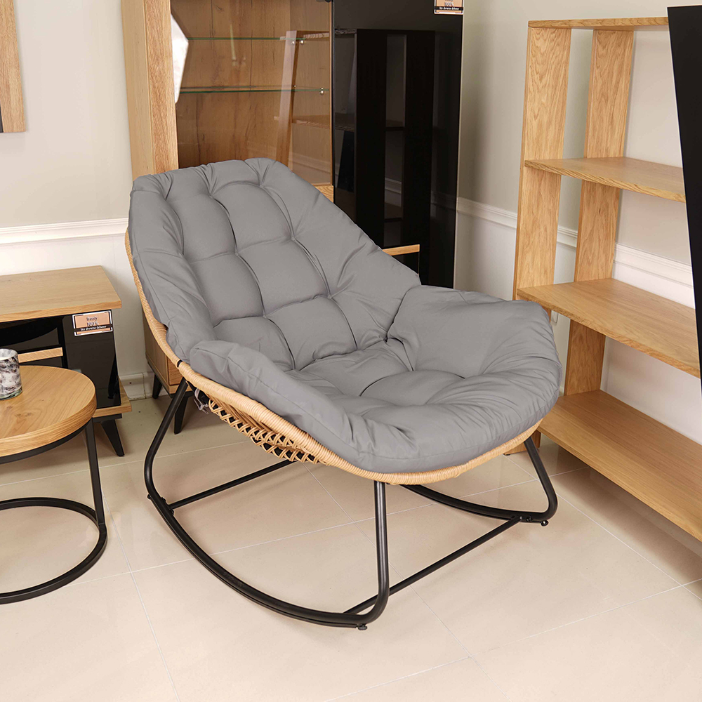 Zahradní houpací křeslo TRAVIS + šedé polstrování v ceně