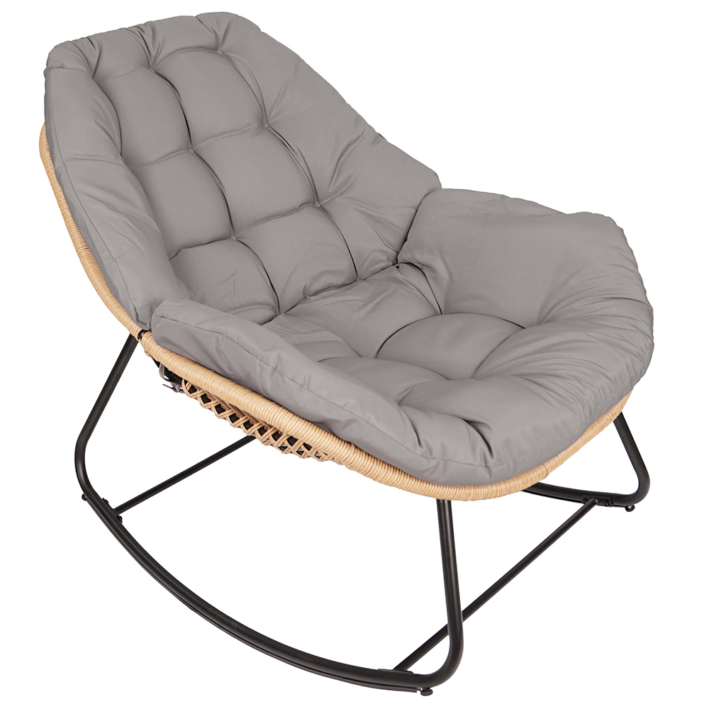 Zahradní houpací křeslo TRAVIS + šedé polstrování v ceně