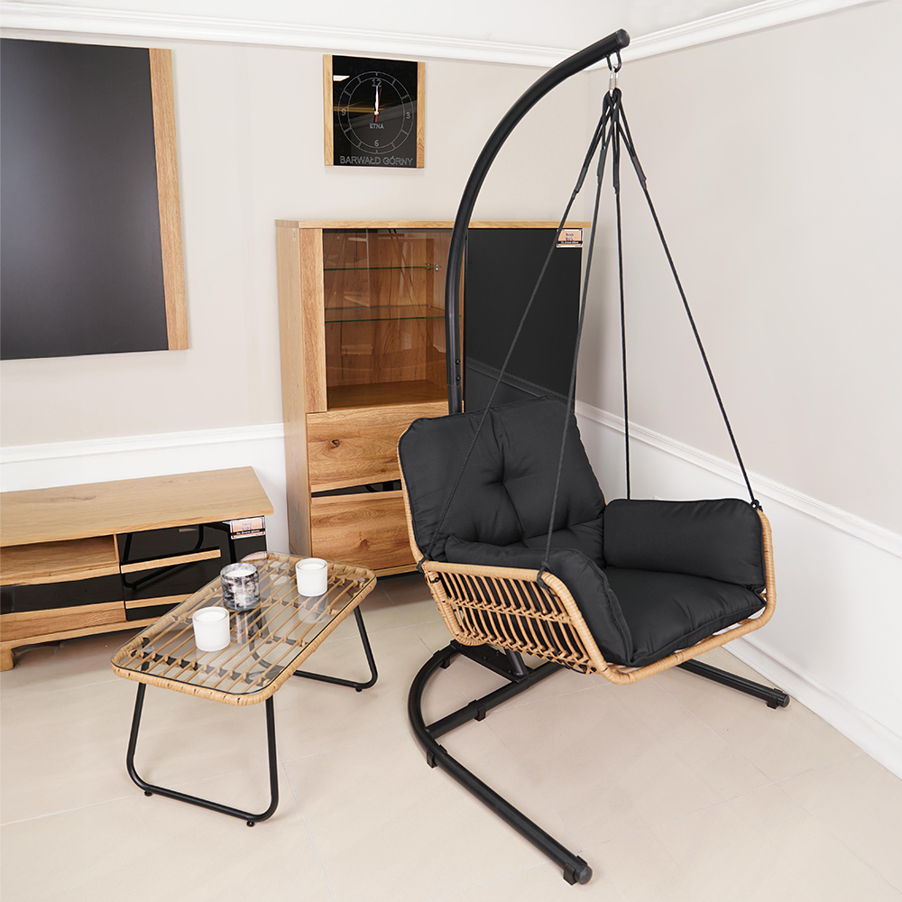 Závěsné zahradní křeslo ERICA + černé polstrování v ceně