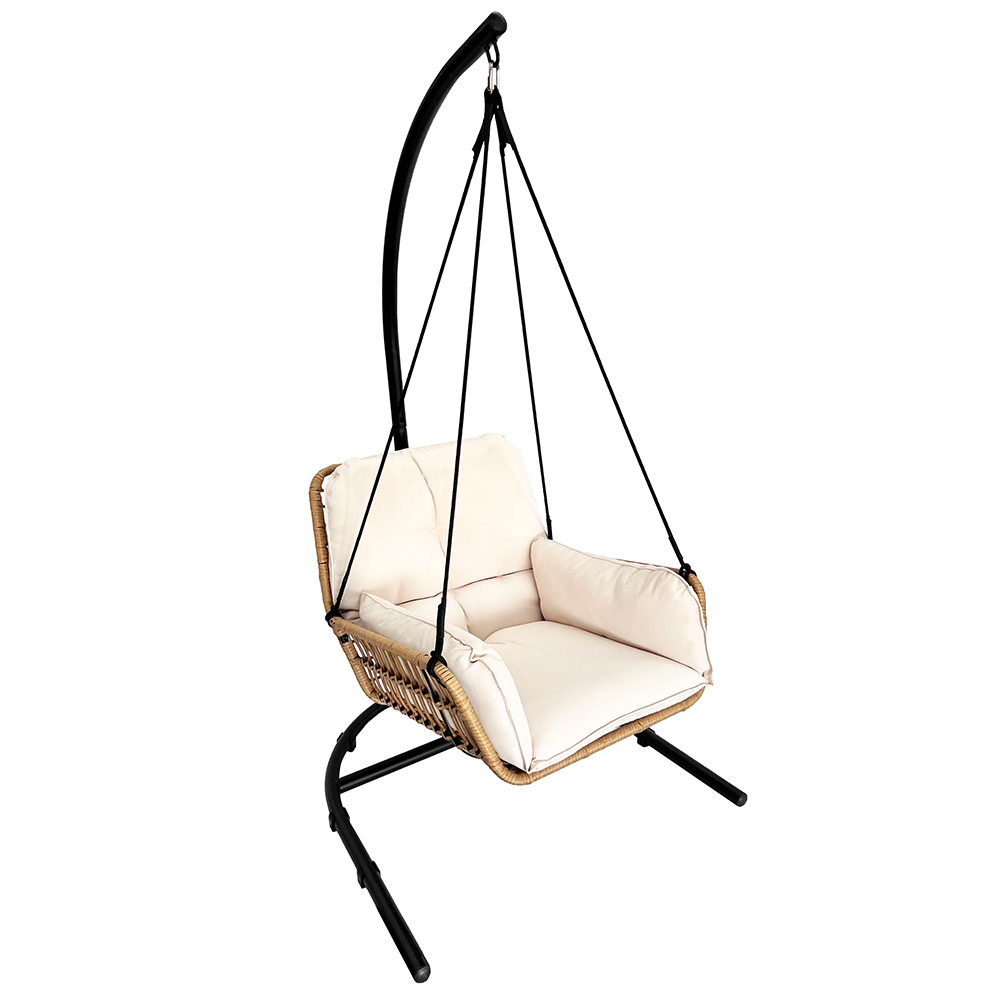 Závěsné zahradní křeslo ERICA + béžové polstrování v ceně