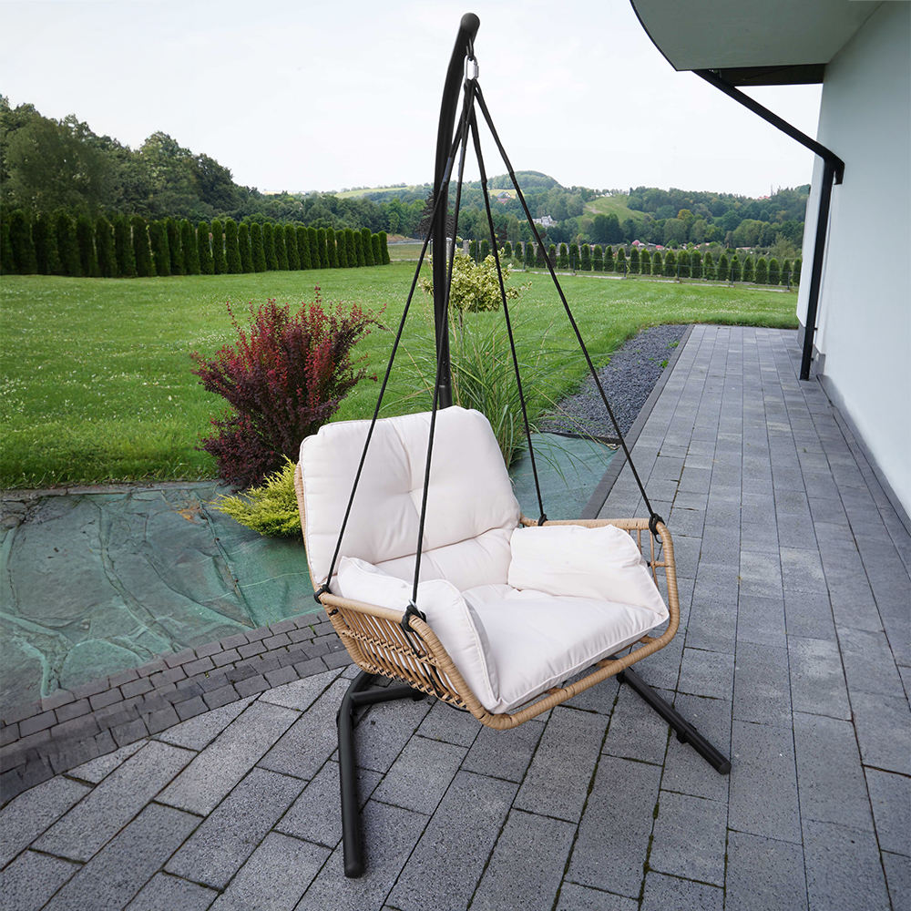 Závěsné zahradní křeslo ERICA + béžové polstrování v ceně