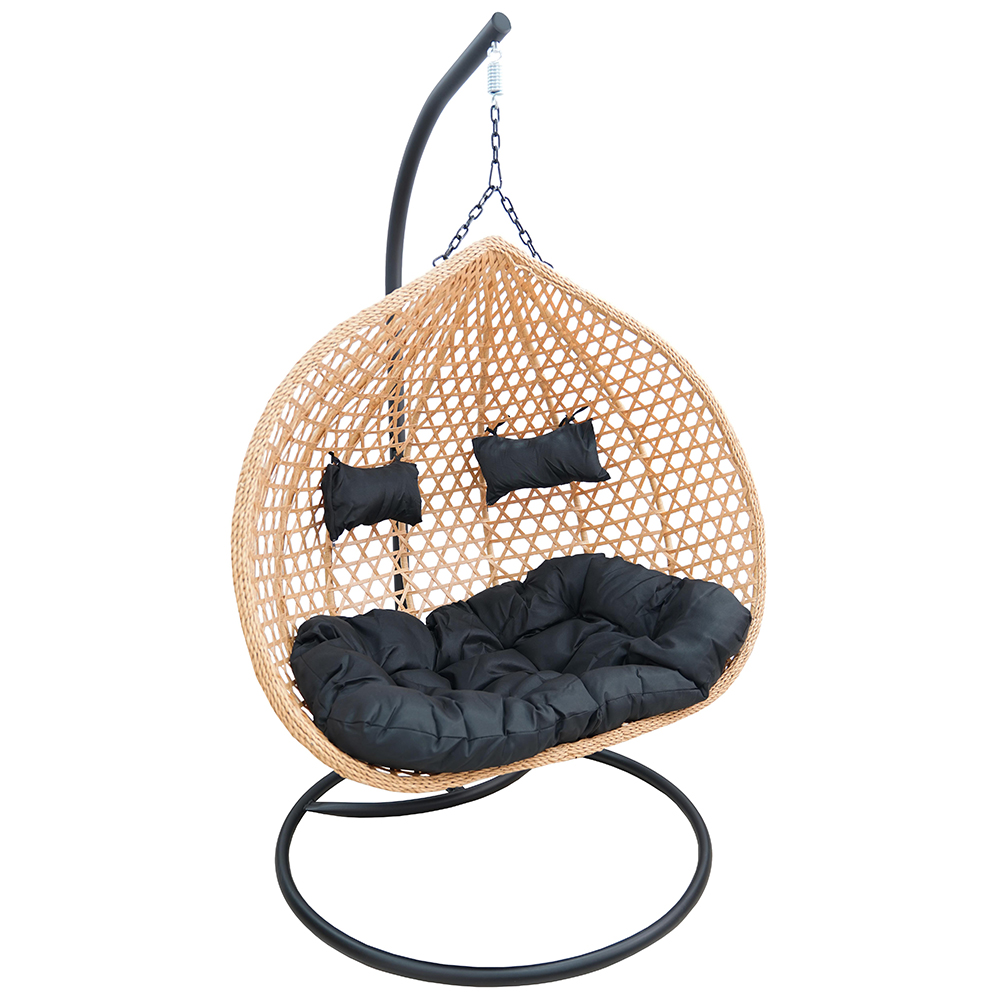 Závěsné zahradní křeslo ARUBA natural + černé polstrování v ceně