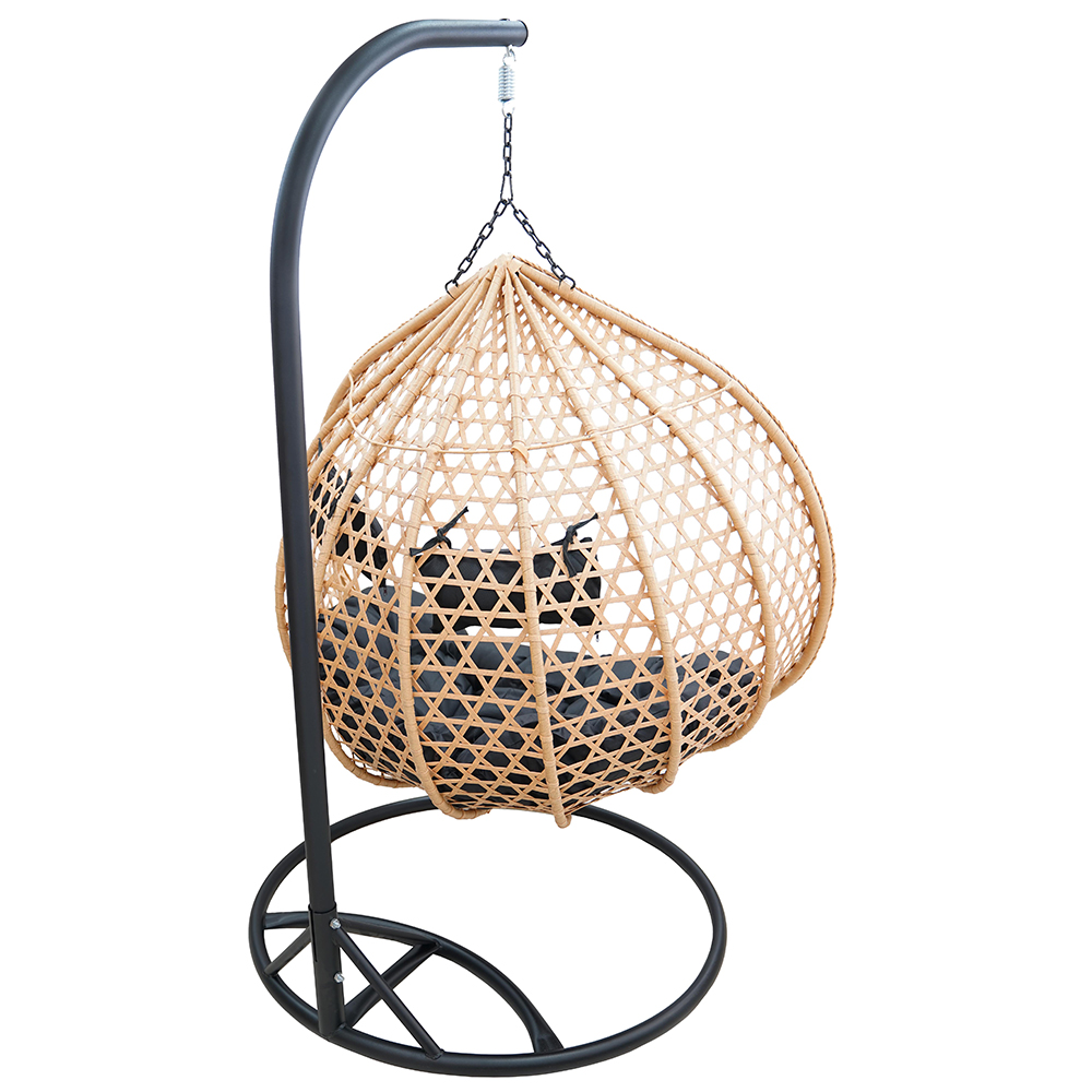 Závěsné zahradní křeslo ARUBA natural + černé polstrování v ceně