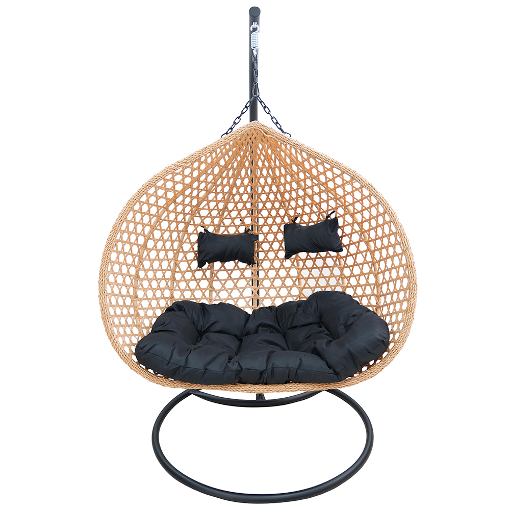 Závěsné zahradní křeslo ARUBA natural + černé polstrování v ceně