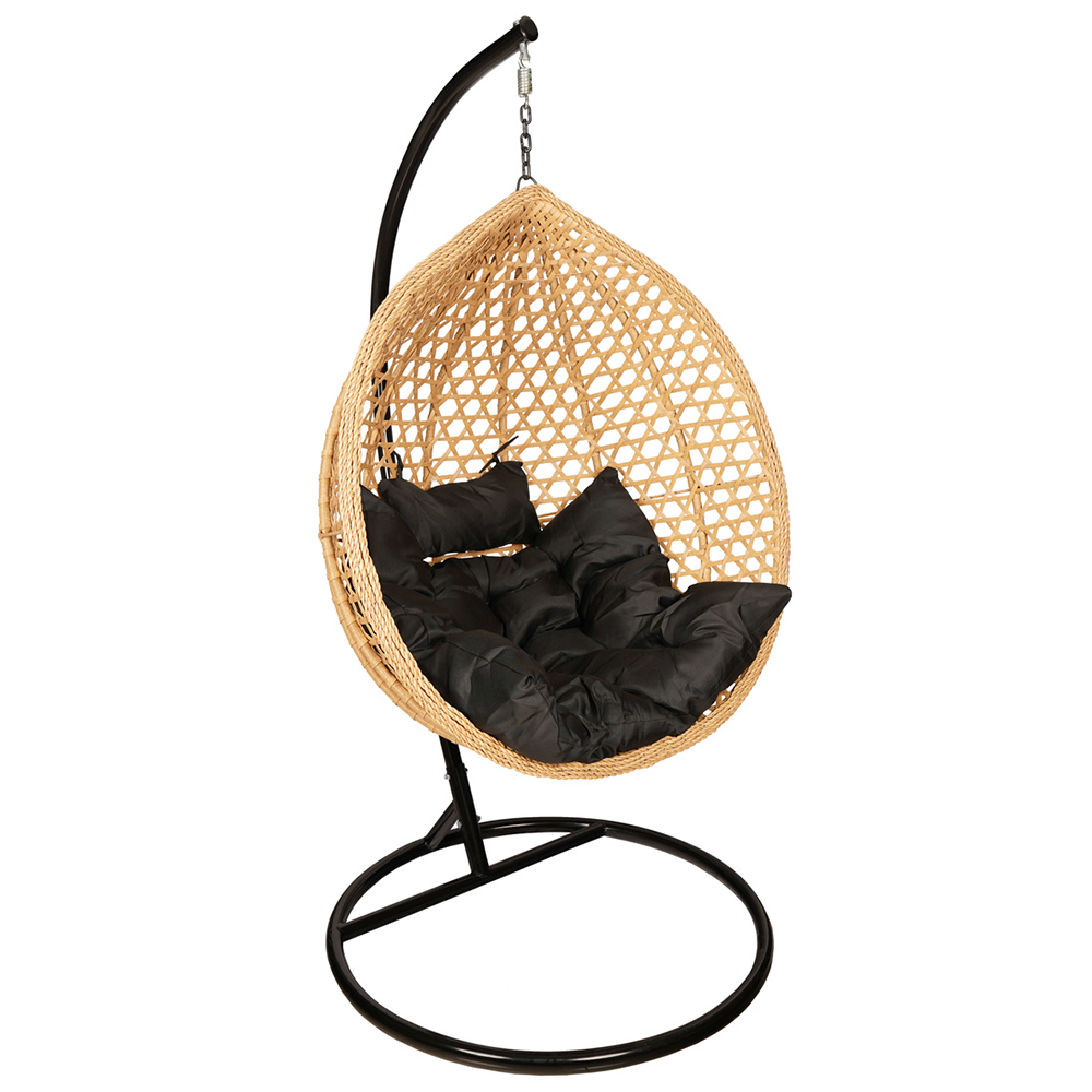 Závěsné zahradní křeslo TROPIKAL natural + černé polstrování v ceně