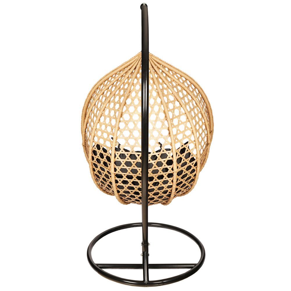 Závěsné zahradní křeslo TROPIKAL natural + černé polstrování v ceně