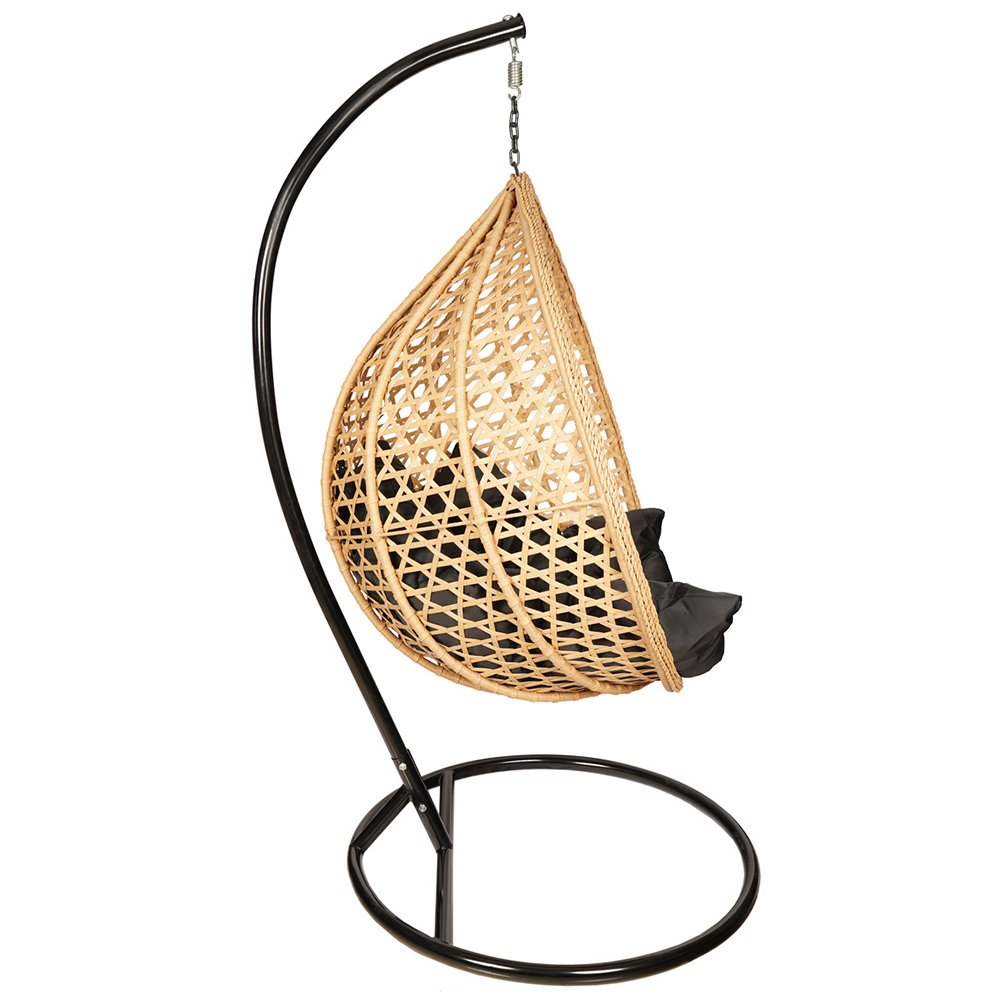 Závěsné zahradní křeslo TROPIKAL natural + černé polstrování v ceně