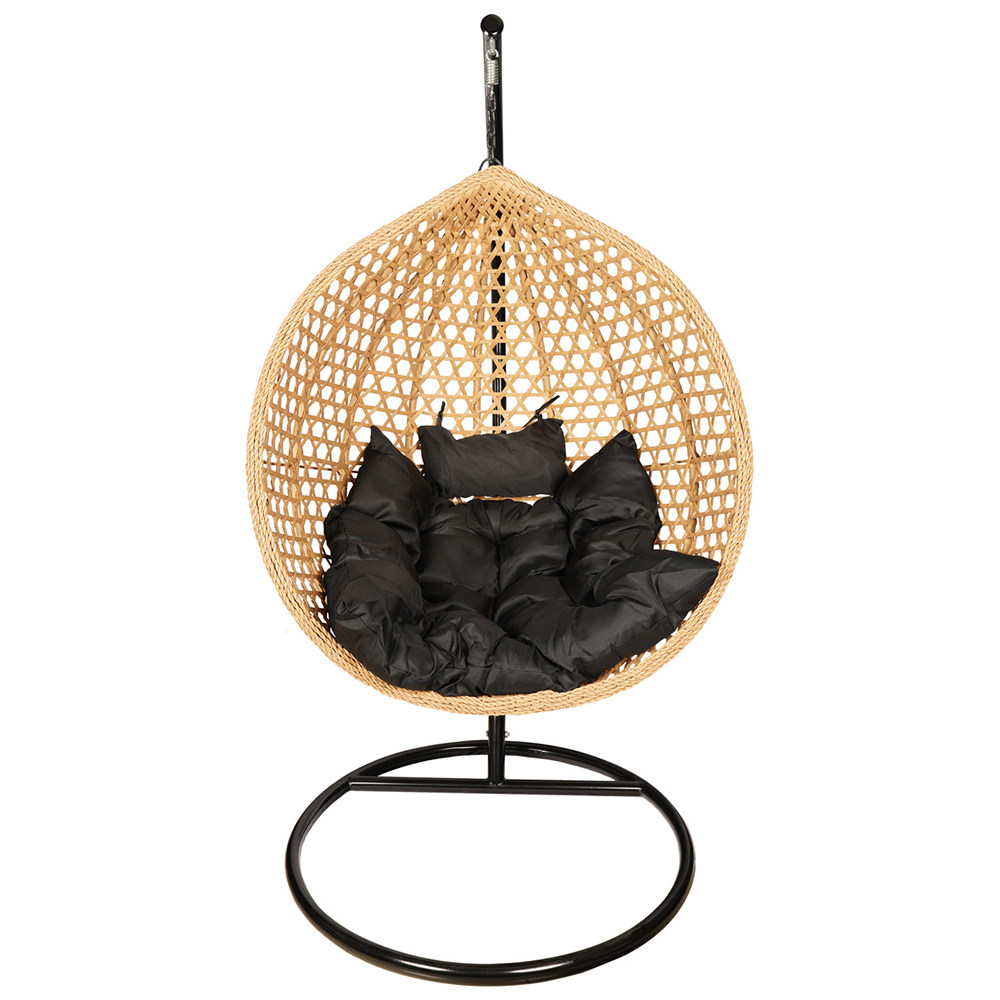 Závěsné zahradní křeslo TROPIKAL natural + černé polstrování v ceně