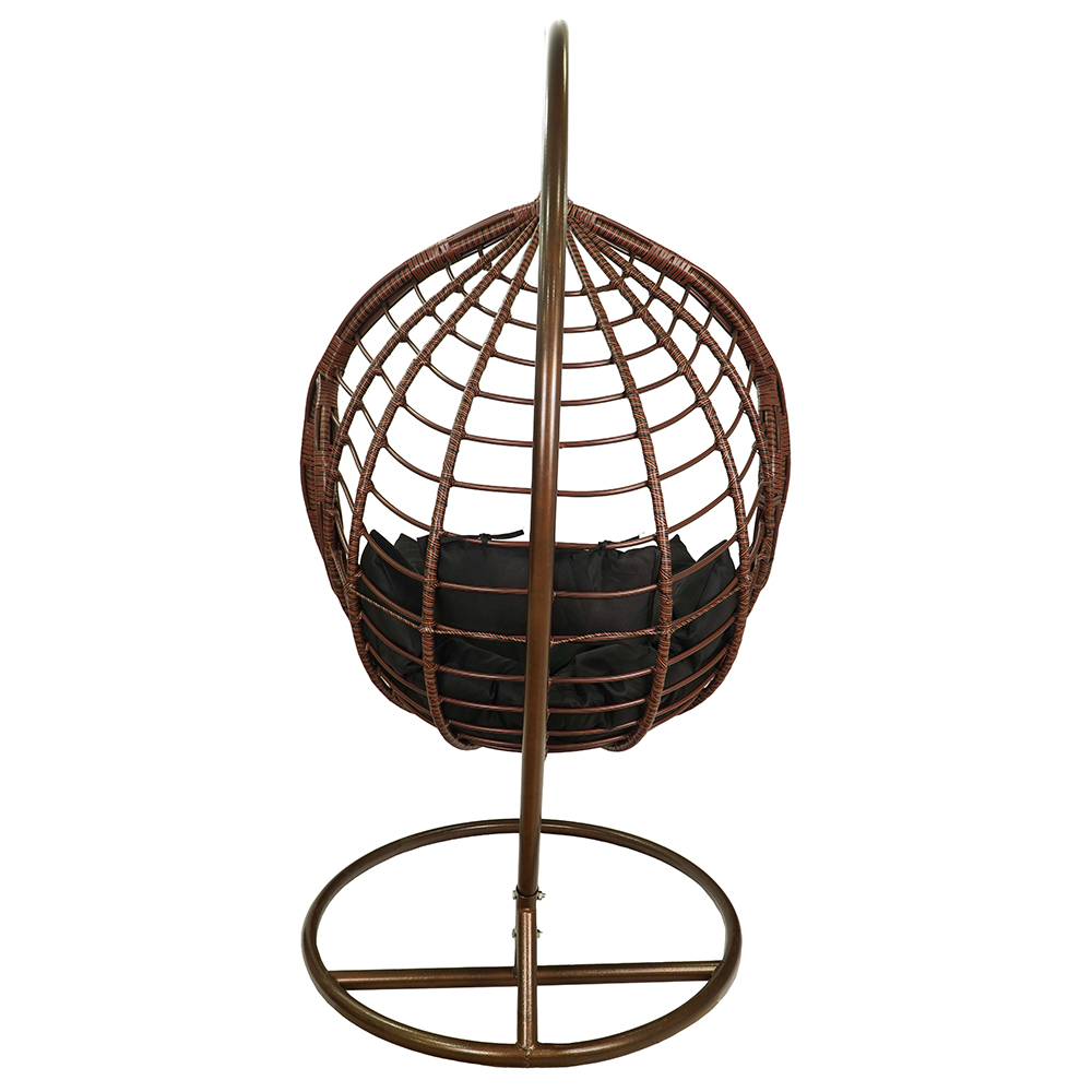 Závěsné zahradní křeslo DOMINIKANA hnědá + črné polstrování v ceně