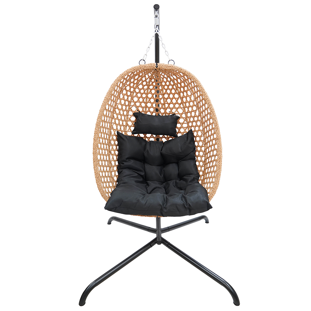 Závěsné zahradní křeslo LIMONE natural + černé polstrování v ceně