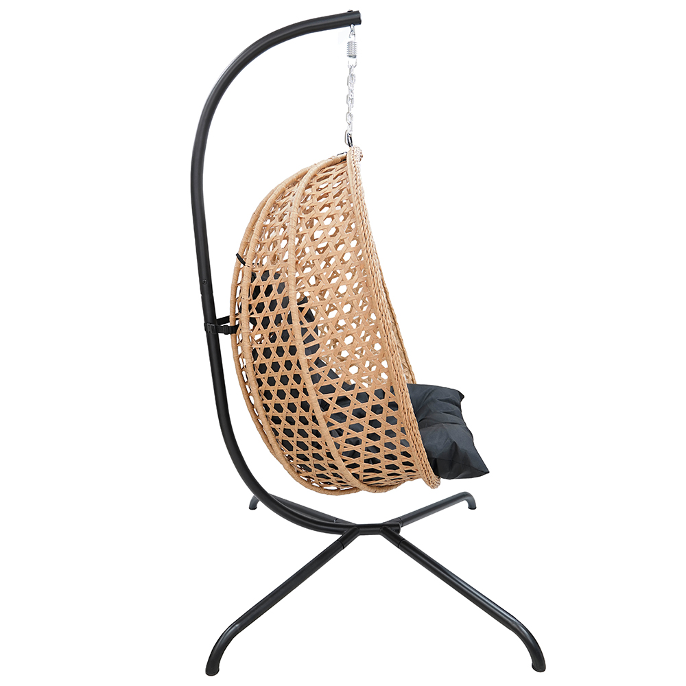 Závěsné zahradní křeslo LIMONE natural + černé polstrování v ceně