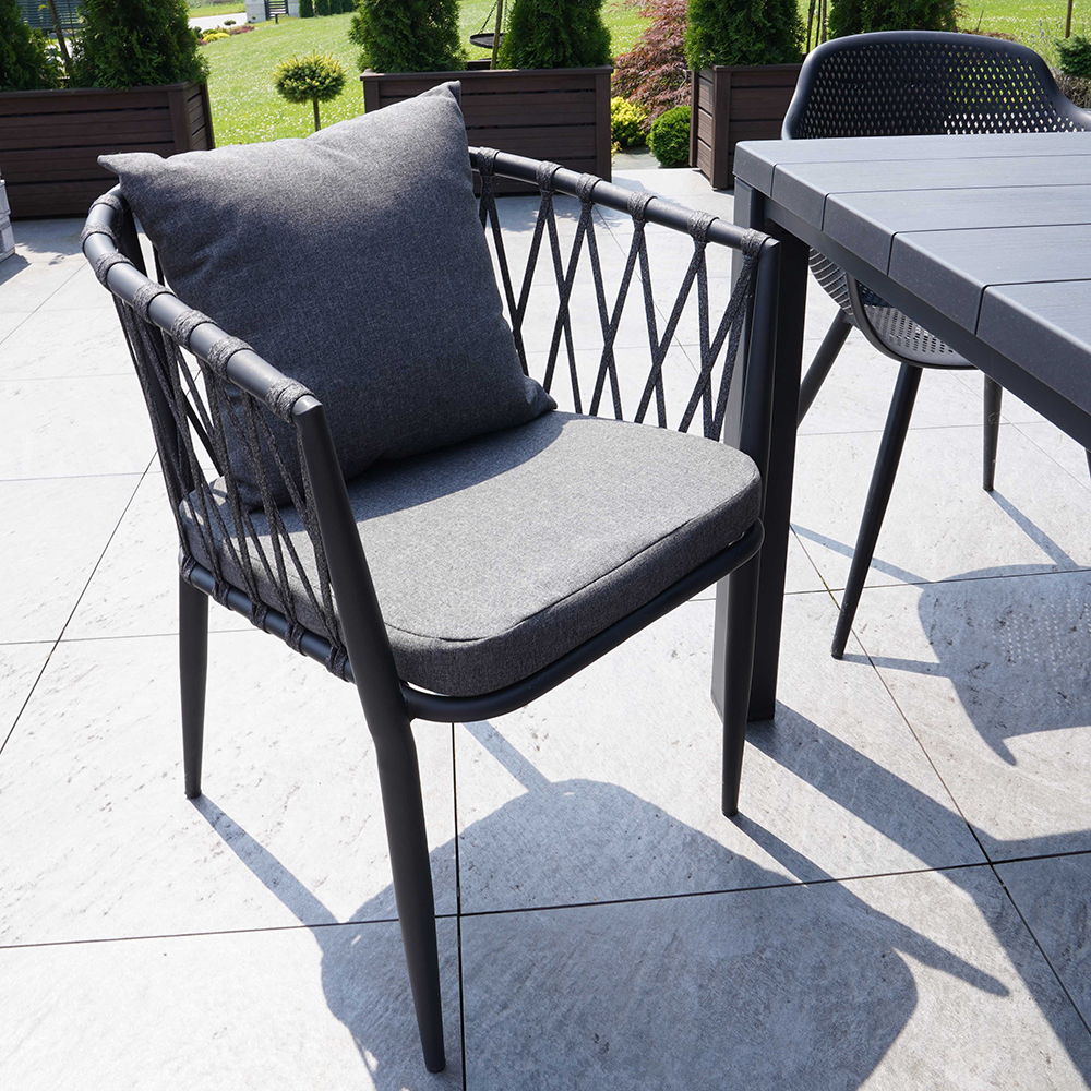 Zahradní židle MADERA + šedé polstrování v ceně