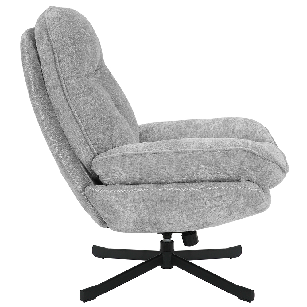 Otočné relaxační křeslo KARMEN s podnožkou | světle šedá