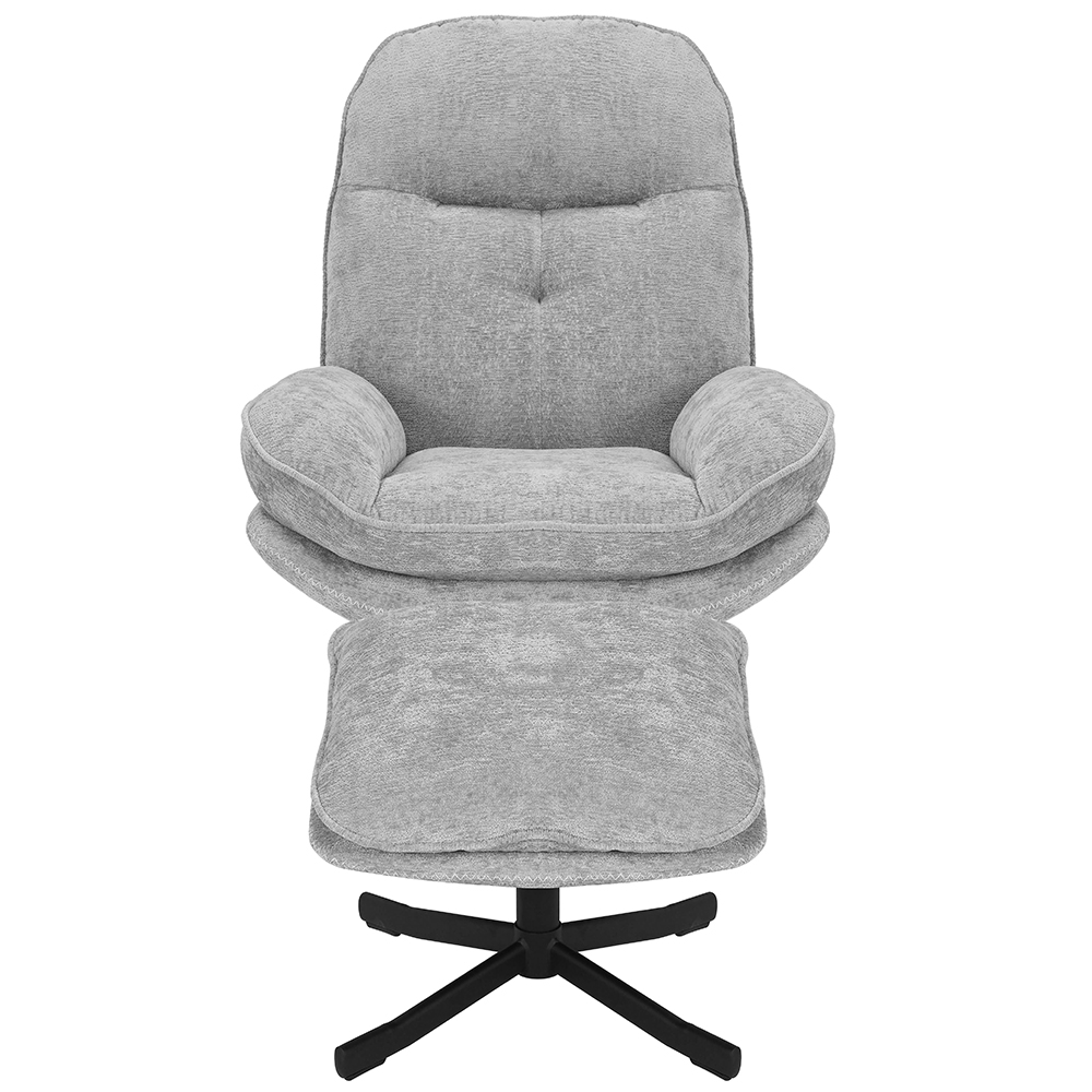 Otočné relaxační křeslo KARMEN s podnožkou | světle šedá