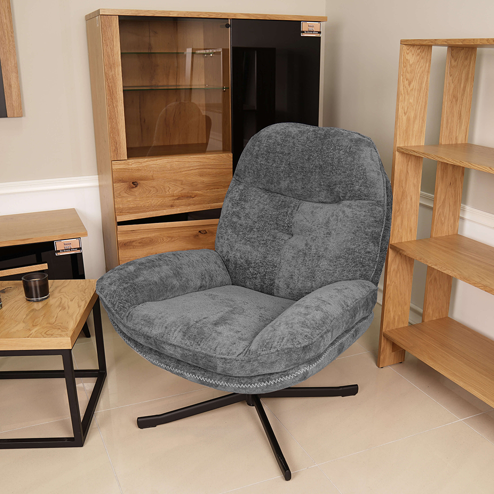 Otočné relaxační křeslo KARMEN | tmavě šedá